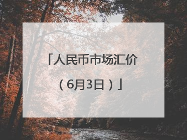 人民币市场汇价（6月3日）