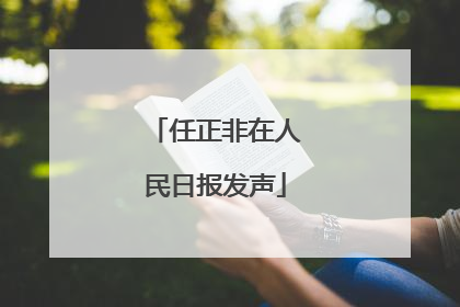 任正非在人民日报发声