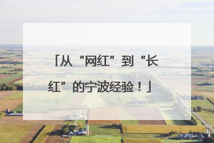 从“网红”到“长红”的宁波经验！