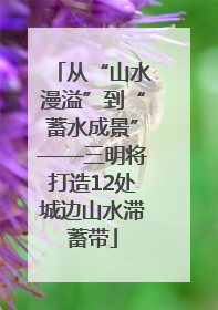 从“山水漫溢”到“蓄水成景”——三明将打造12处城边山水滞蓄带