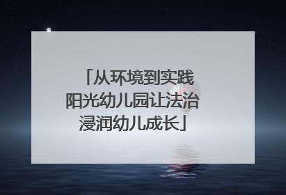 从环境到实践 阳光幼儿园让法治浸润幼儿成长