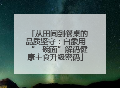 从田间到餐桌的品质坚守：白象用“一碗面”解码健康主食升级密码