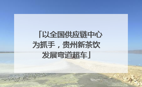 以全国供应链中心为抓手，贵州新茶饮发展弯道超车