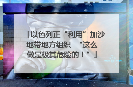 以色列正“利用”加沙地带地方组织  “这么做是极其危险的！”