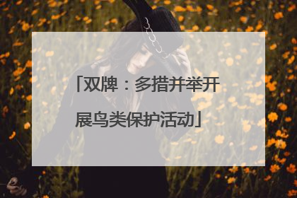 双牌：多措并举开展鸟类保护活动