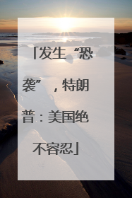 发生“恐袭”，特朗普：美国绝不容忍