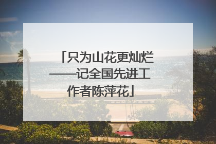 只为山花更灿烂——记全国先进工作者陈萍花