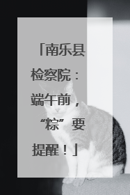 南乐县检察院：端午前，“粽”要提醒！