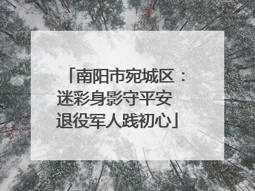 南阳市宛城区：迷彩身影守平安 退役军人践初心
