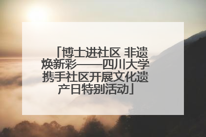 博士进社区 非遗焕新彩——四川大学携手社区开展文化遗产日特别活动