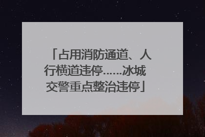 占用消防通道、人行横道违停……冰城交警重点整治违停