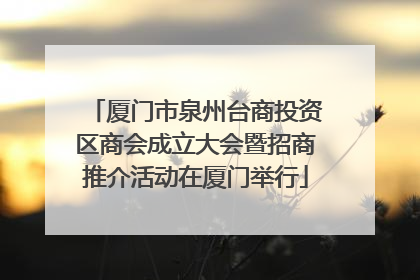 厦门市泉州台商投资区商会成立大会暨招商推介活动在厦门举行