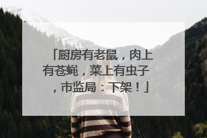 厨房有老鼠，肉上有苍蝇，菜上有虫子，市监局：下架！