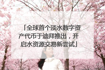 全球首个淡水数字资产代币于迪拜推出，开启水资源交易新尝试