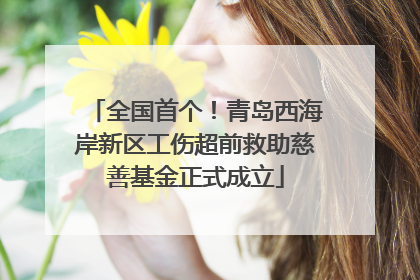 全国首个！青岛西海岸新区工伤超前救助慈善基金正式成立