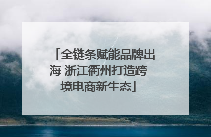 全链条赋能品牌出海 浙江衢州打造跨境电商新生态