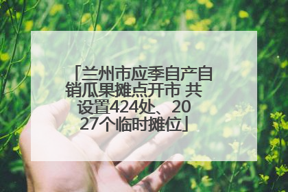 兰州市应季自产自销瓜果摊点开市 共设置424处、2027个临时摊位