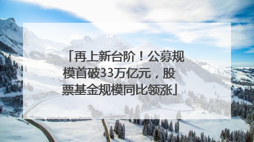 再上新台阶！公募规模首破33万亿元，股票基金规模同比领涨