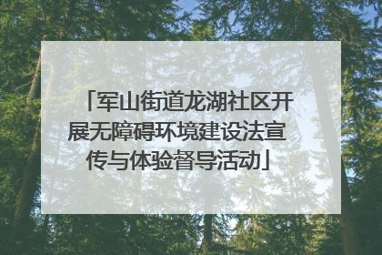 军山街道龙湖社区开展无障碍环境建设法宣传与体验督导活动
