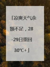 凉爽天气余额不足，28-29日重回30℃+
