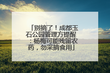 别摘了！成都玉石公园管理方提醒：杨梅可能残留农药，勿采摘食用