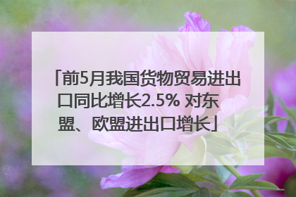 前5月我国货物贸易进出口同比增长2.5% 对东盟、欧盟进出口增长