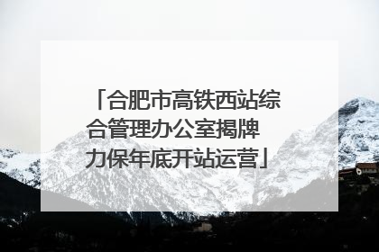 合肥市高铁西站综合管理办公室揭牌 力保年底开站运营