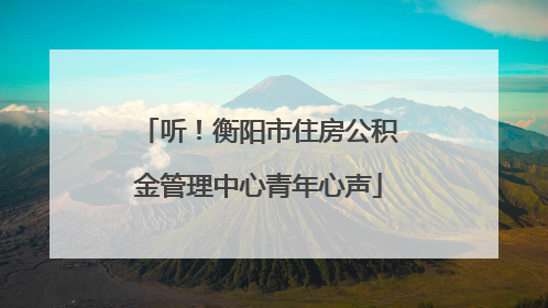 听！衡阳市住房公积金管理中心青年心声