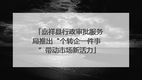 嘉祥县行政审批服务局推出“个转企一件事”带动市场新活力