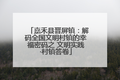 嘉禾县晋屏镇：解码全国文明村镇的幸福密码之 文明实践·村镇答卷