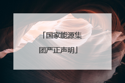 国家能源集团严正声明