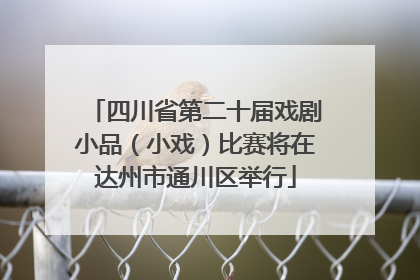四川省第二十届戏剧小品（小戏）比赛将在达州市通川区举行