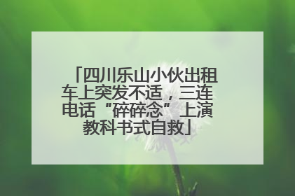 四川乐山小伙出租车上突发不适，三连电话“碎碎念”上演教科书式自救