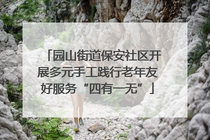 园山街道保安社区开展多元手工践行老年友好服务“四有一无”
