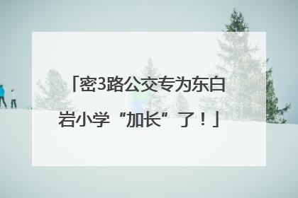 密3路公交专为东白岩小学“加长”了!