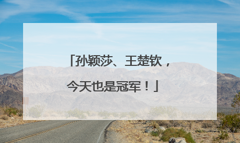 孙颖莎、王楚钦，今天也是冠军！