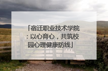 宿迁职业技术学院：以心育心，共筑校园心理健康防线