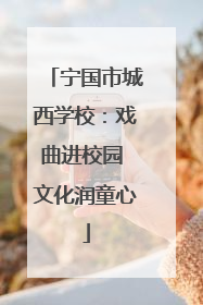 宁国市城西学校：戏曲进校园 文化润童心