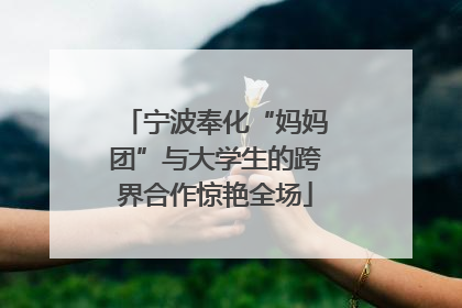 宁波奉化“妈妈团”与大学生的跨界合作惊艳全场