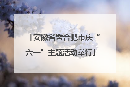 安徽省暨合肥市庆“六一”主题活动举行