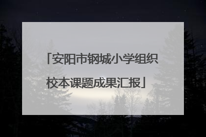 安阳市钢城小学组织校本课题成果汇报