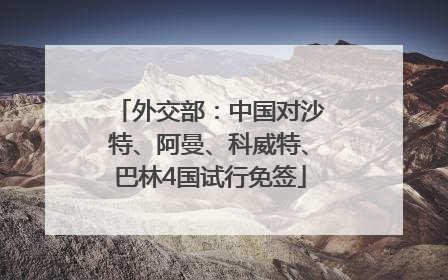 外交部：中国对沙特、阿曼、科威特、巴林4国试行免签