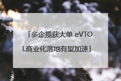 多企揽获大单 eVTOL商业化落地有望加速