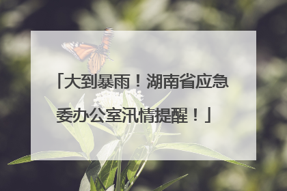大到暴雨！湖南省应急委办公室汛情提醒！