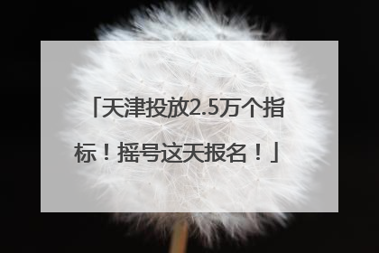 天津投放2.5万个指标！摇号这天报名！