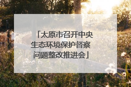 太原市召开中央生态环境保护督察问题整改推进会