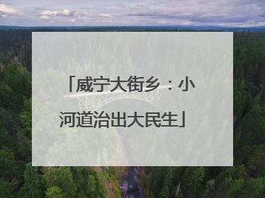 威宁大街乡：小河道治出大民生