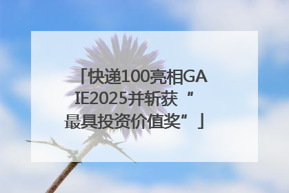 快递100亮相GAIE2025并斩获“最具投资价值奖”