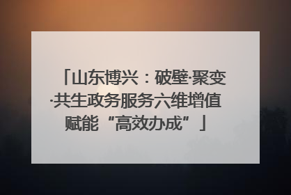 山东博兴：破壁·聚变·共生政务服务六维增值赋能“高效办成”
