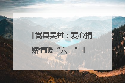 嵩县吴村：爱心捐赠情暖“六一”